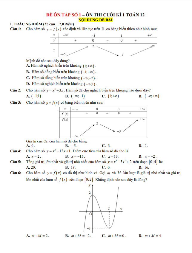 06 de on tap thi cuoi hoc ki 1 hk1 lop 12 mon toan co dap an va loi giai chi tiet d