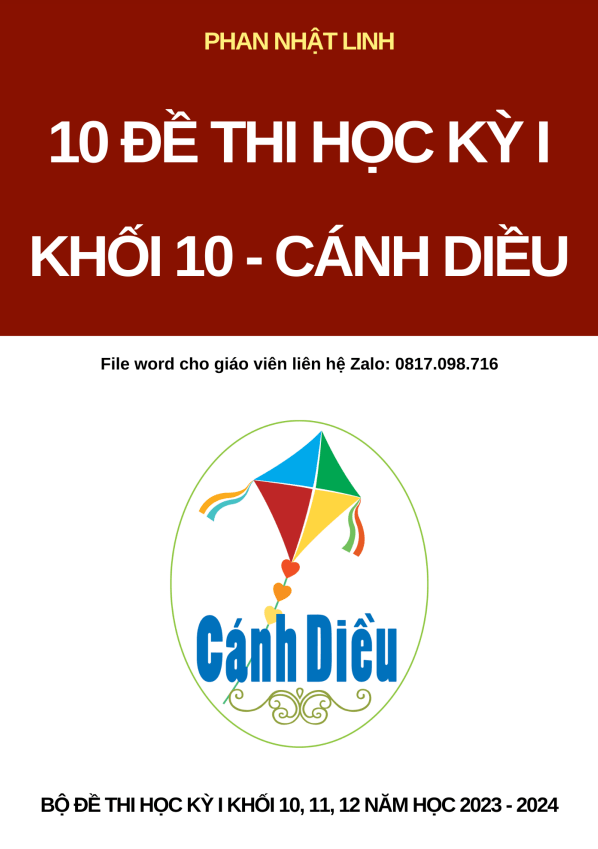 10 đề kiểm tra cuối học kì 1 (HK1) lớp 10 môn Toán Cánh Diều có đáp án 13 10 de kiem tra cuoi hoc ki 1 hk1 lop 10 mon toan canh dieu co dap an d