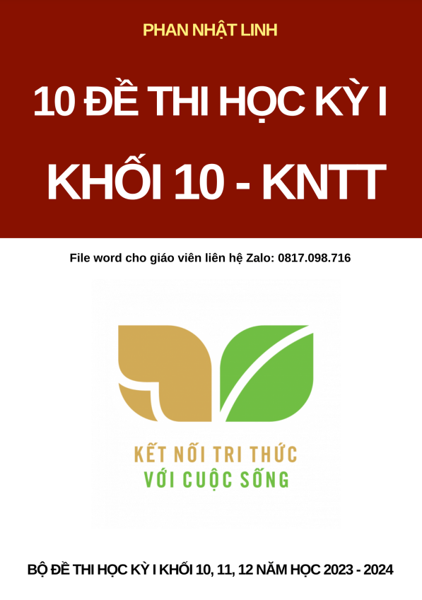 10 de kiem tra cuoi hoc ki 1 hk1 lop 10 mon toan ket noi tri thuc voi cuoc song co dap an d