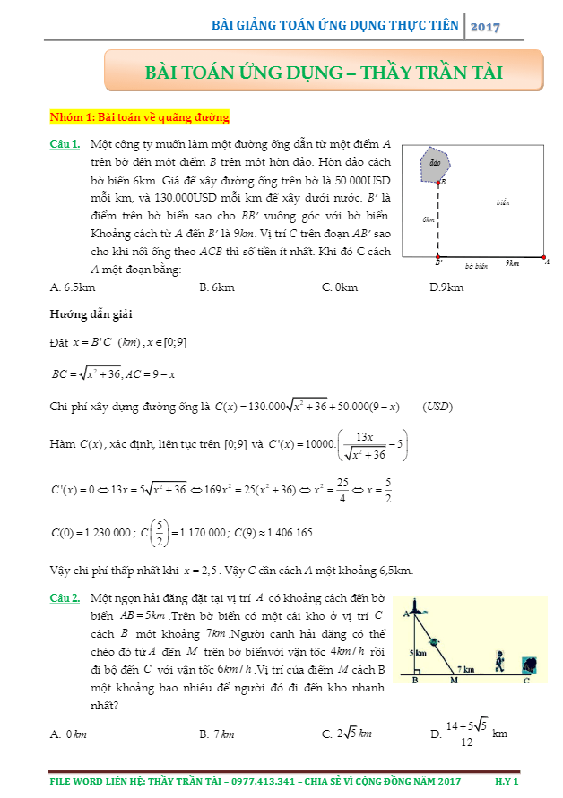 131 bai toan ung dung thuc tien co loi giai chi tiet tran van tai d
