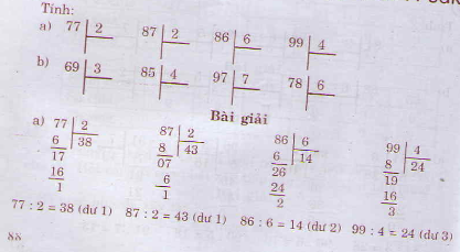 Bài 1,2,3,4 Tiết 70 trang 71 sgk Toán 3: Chia số có hai chữ số cho số có một chữ số (tiếp theo) 6 2017110702393570 1