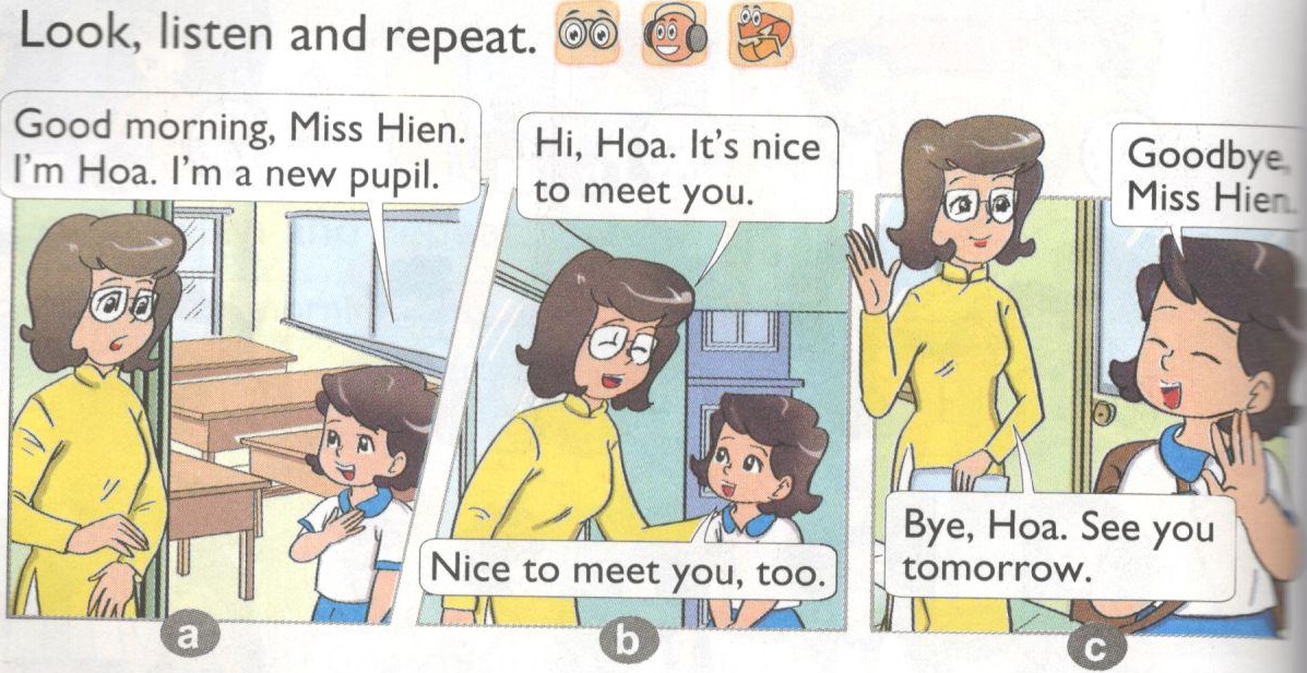 Lesson 2 Unit 1 trang 8 SGK Anh lớp 4 Mới tập 1, - Các cách giới thiệu bản thân khi mới gặp người khác. Các cách chào tạm biệt. 7 20171108062204scan0003 3