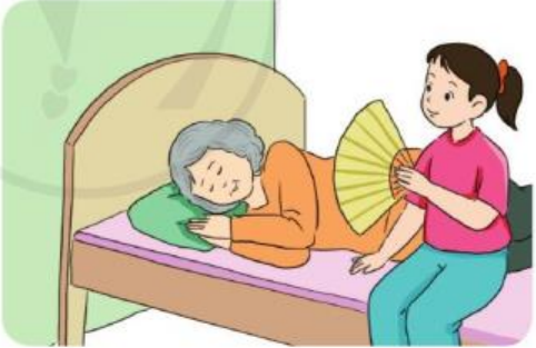 Quạt cho bà ngủ trang 52 Tiếng Việt lớp 3 tập 1 Cánh diều: Vì sao bạn nhỏ trong bài thơ mong chích chòe đừng hót? Bạn nhỏ làm gì để chăm sóc bà? Câu thơ nào cho em biết điều đó? 2 2023030405375545