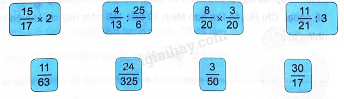 Câu 1 trang 101 VBT Toán 4 - Kết nối tri thức: Nối mỗi phép tính với phân số là kết quả của phép tính đó.Thực hiện các phép nhân, phép chia 6 2024050709553920 3