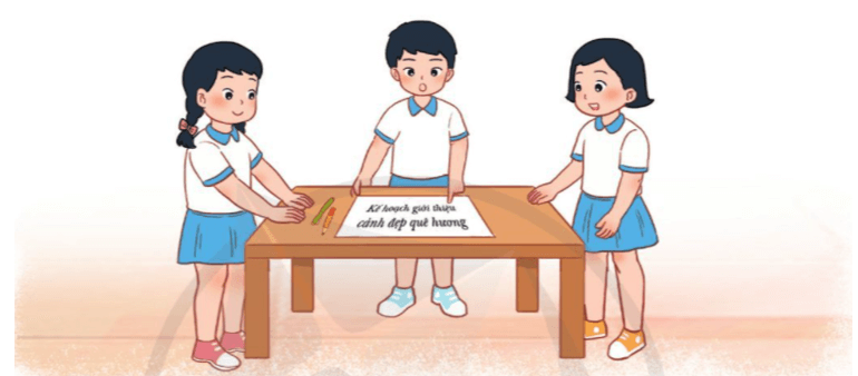 Xây dựng kế hoạch giới thiệu cảnh đẹp quê hương. Xây dựng kế hoạch giới thiệu cảnh đẹp quê hương theo gợi ý 2 Hoạt động trải nghiệm lớp 3 Tuần 21 trang 59, 60 | Cánh diều