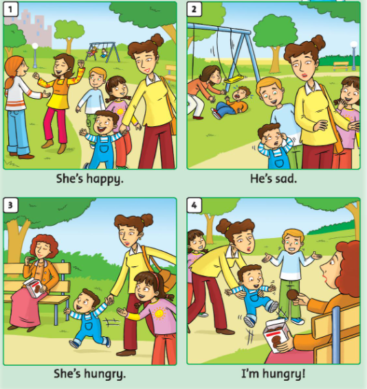Lesson Six: Story – Unit 2: He’s happy! - Tiếng Anh 2 Family and Friends 2: Bài 1 Listen to the story. (Nghe câu chuyện. ) She’s happy. (Cô ấy vui. ) He’s sad 5 202406050839501 18