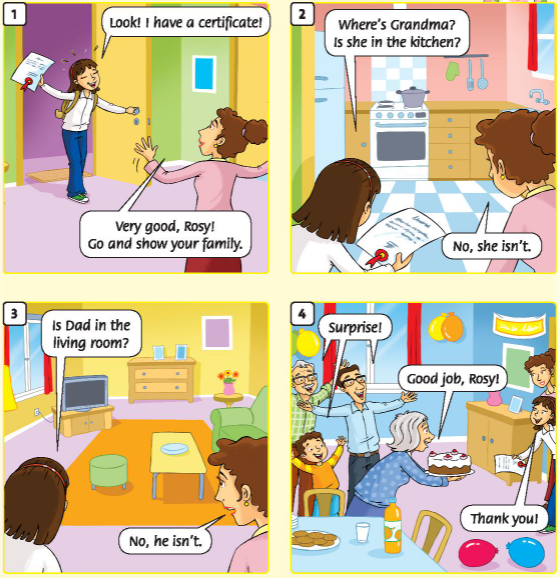 Lesson Six: Story - Unit 6. Where Grandma? 2 - Tiếng Anh 2 Family and Friends 2: Rosy: Where’s Grandma? Is she in the kitchen? 5 202406050841271 11