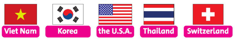 Culture: Countries and flags 2 - Tiếng Anh 2 Family and Friends 2: Bài 1 Listen, point, and repeat. (Nghe, chỉ và nhắc lại) : Viet Nam 5 20240605084135c