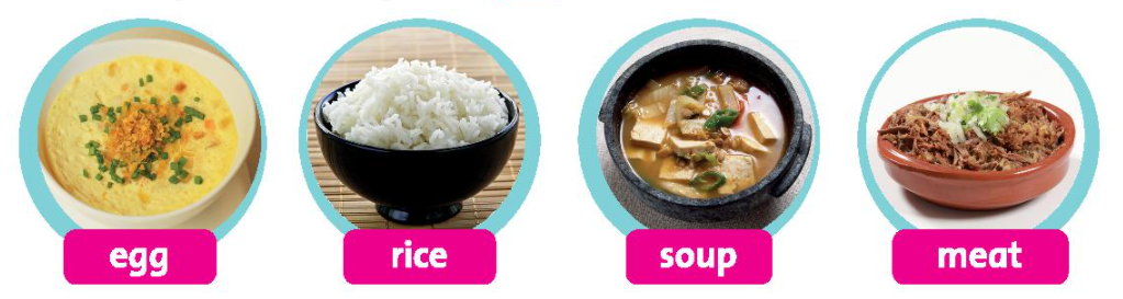 Culture 6: Breakfast in Korea 2 - Tiếng Anh 2 Family and Friends 2: Bài 1 Listen, point, and repeat. (Nghe, chỉ và nhắc lại) : egg 8 202406050841481