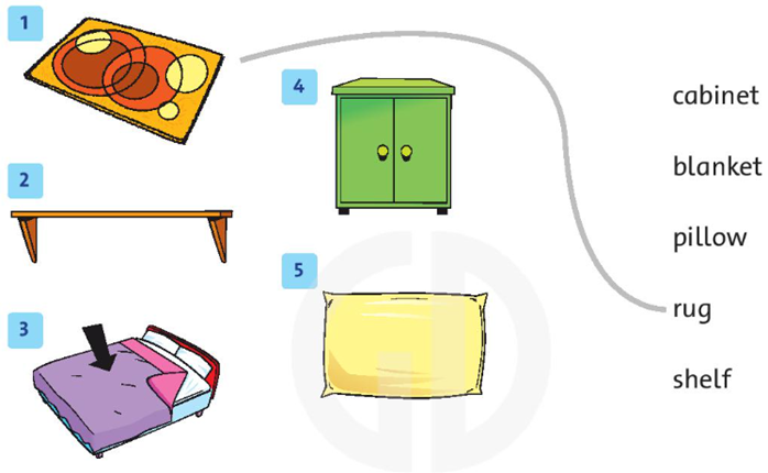 Unit 11. There is a doll on the rug. SBT Tiếng Anh 3 - Family and Friends: Where’s the pillow? (Cái gối ở đâu? ) 2 20240617095733icture1 1