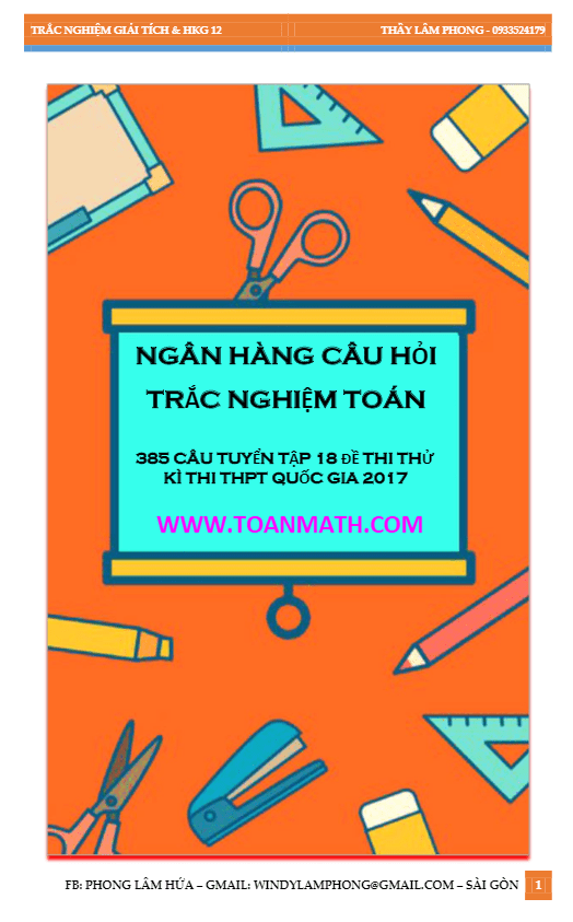 385 bai tap trac nghiem mon toan on thi thpt quoc gia 2017 hua lam phong d