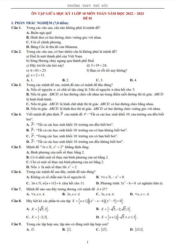 8 đề ôn tập giữa học kì 1 (HK1) lớp 10 môn Toán năm 2022 2023 trường THPT Thủ Đức TP HCM 6 8 de on tap giua hoc ki 1 hk1 lop 10 mon toan nam 2022 2023 truong thpt thu duc tp hcm d