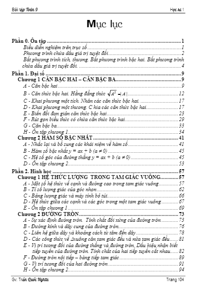 Bài tập lớp 9 môn Toán học kì 1 (HK1) Trần Quốc Nghĩa 10 bai tap lop 9 mon toan hoc ki 1 hk1 tran quoc nghia d