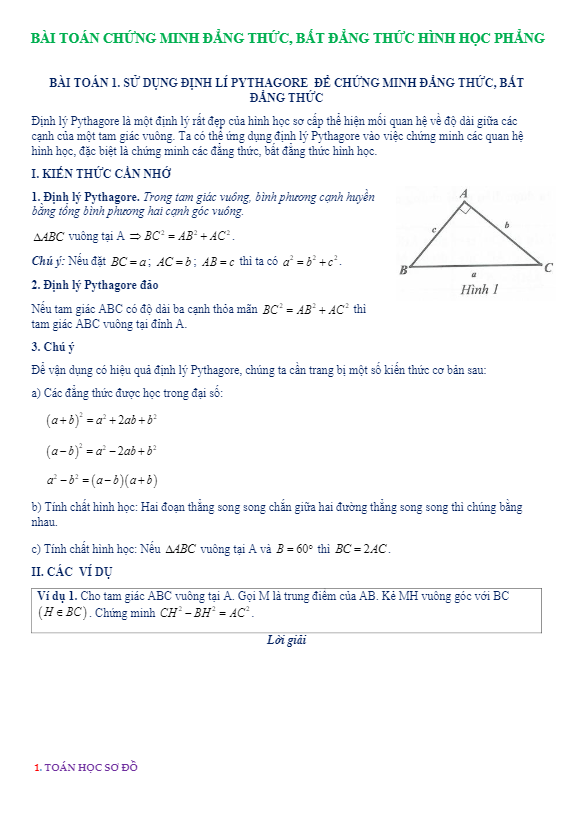 bai toan chung minh dang thuc bat dang thuc hinh hoc phang d