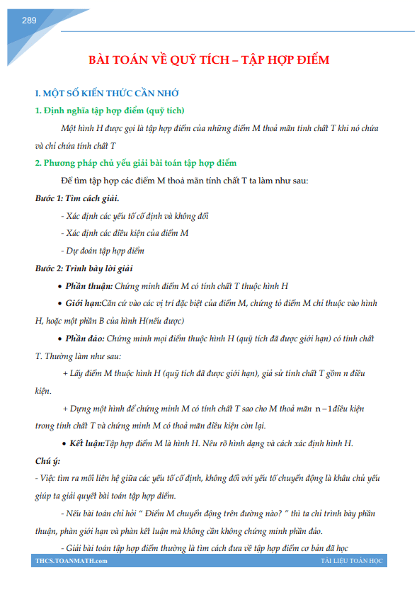 bai toan ve quy tich tap hop diem d