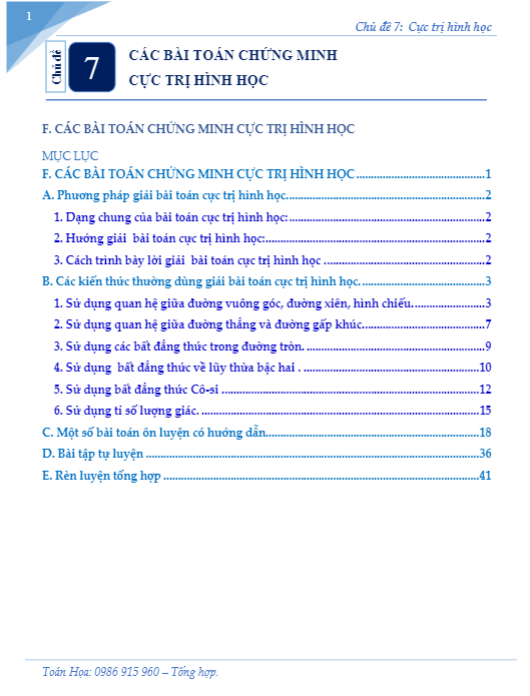 Các bài toán chứng minh cực trị hình học 4 cac bai toan chung minh cuc tri hinh hoc d