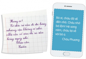 Câu 1, 2, 3 trang 15, 16 Tiếng Việt lớp 3 kết nối tri thức: Luyện viết đoạn - So sánh để tìm những điểm giống nhau và khác nhau giữa hai tin nhắn dưới đây 6 cau 1 trang 15 tieng viet 3 tap 1 300x206 1