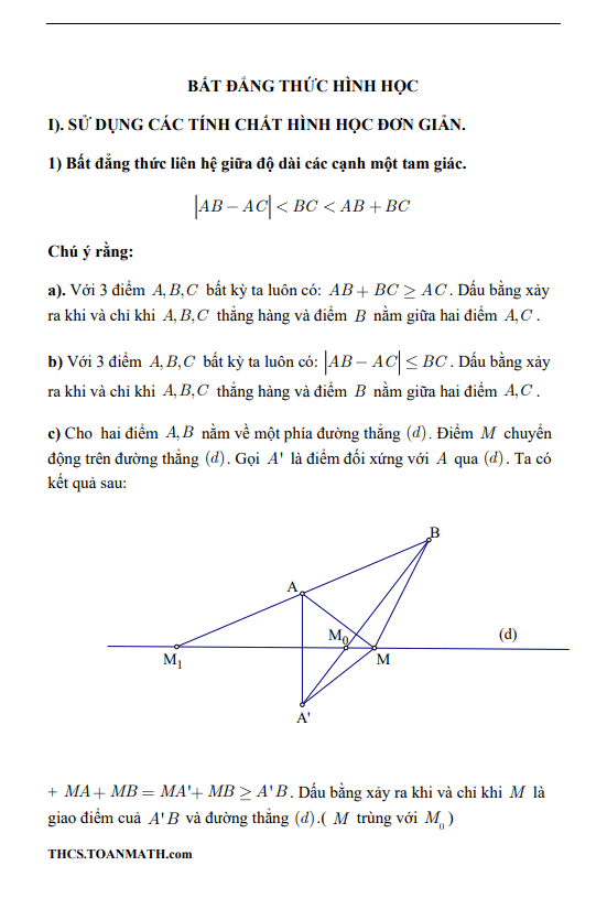 Chuyên đề bất đẳng thức và cực trị hình học ôn thi vào 3 chuyen de bat dang thuc va cuc tri hinh hoc on thi vao d