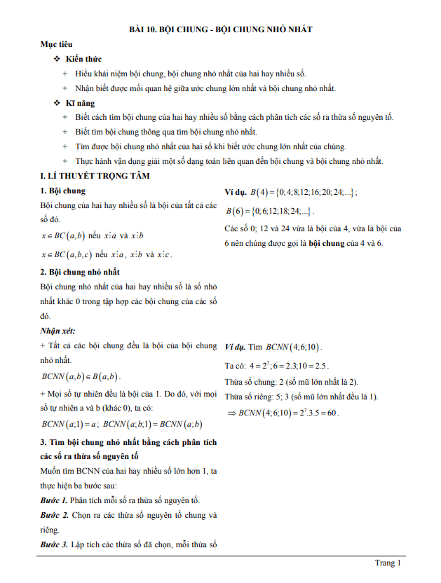 chuyen de boi chung va boi chung nho nhat d