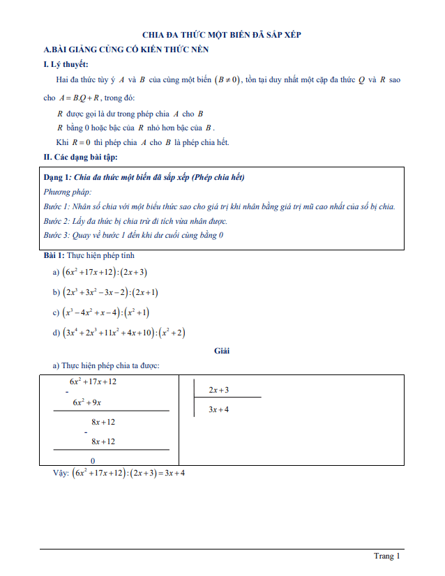 chuyen de chia da thuc mot bien da sap xep d