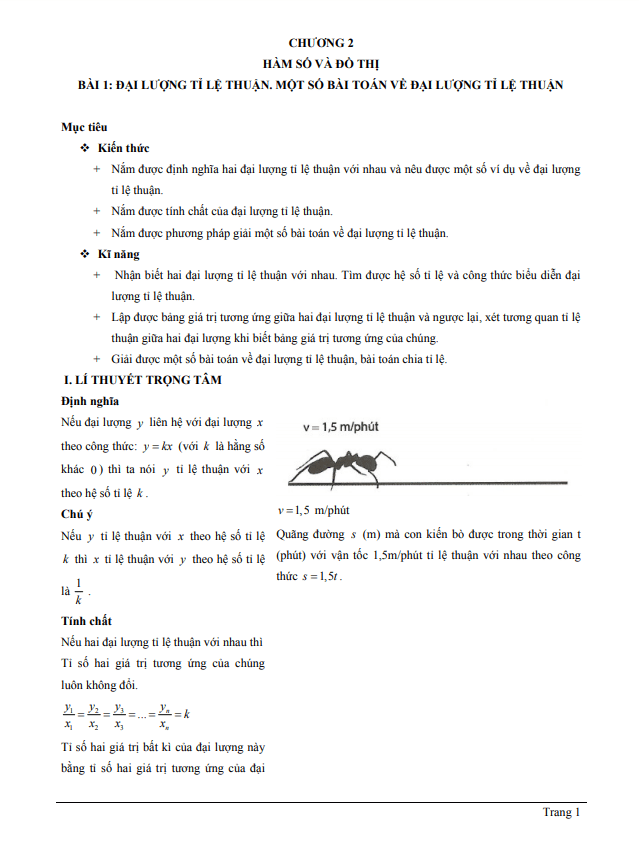 Chuyên đề đại lượng tỉ lệ thuận, một số bài toán về đại lượng tỉ lệ thuận 5 chuyen de dai luong ti le thuan mot so bai toan ve dai luong ti le thuan d
