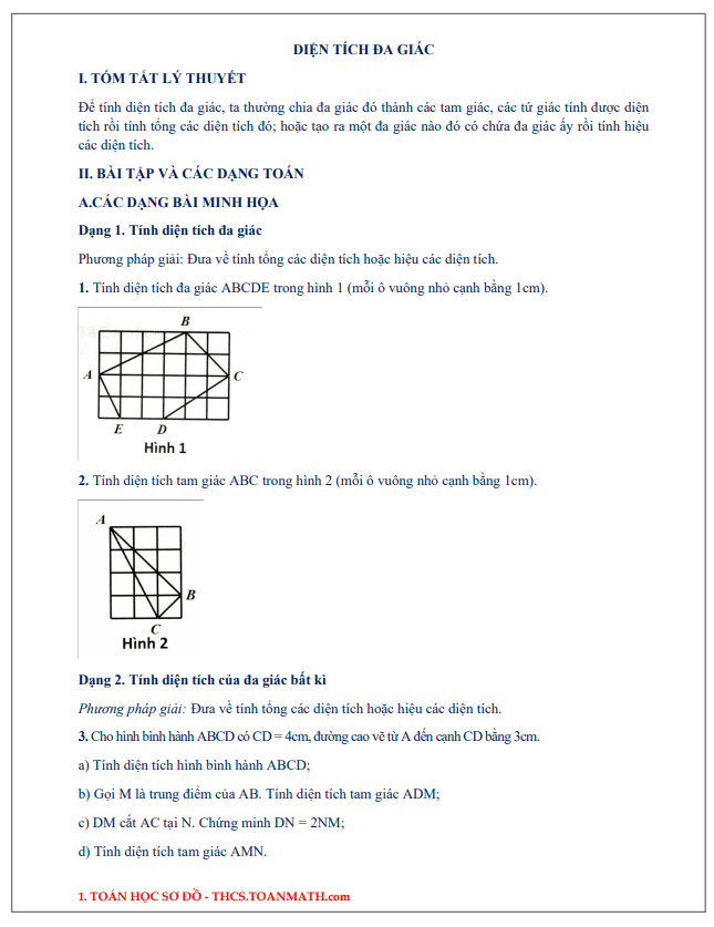 Chuyên đề diện tích đa giác 1 chuyen de dien tich da giac d