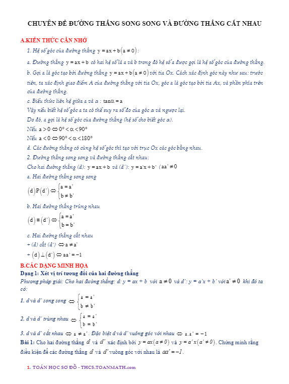 chuyen de duong thang song song va duong thang cat nhau d