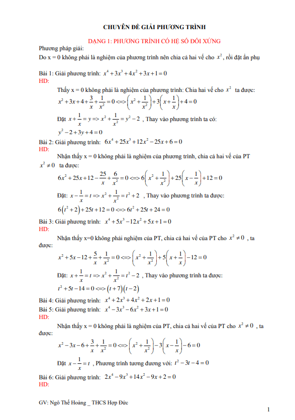 chuyen de giai phuong trinh boi duong hoc sinh gioi lop 8 mon toan d