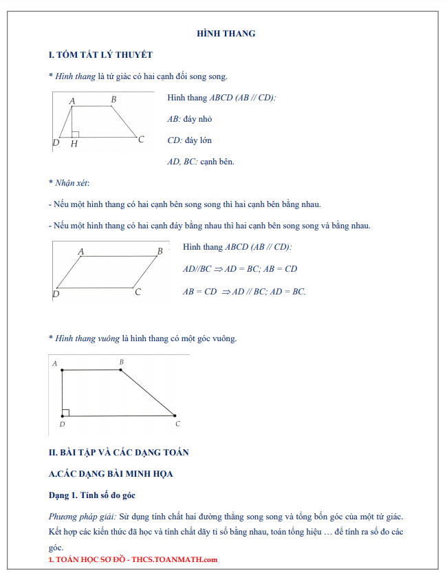 Chuyên đề hình thang 6 chuyen de hinh thang d