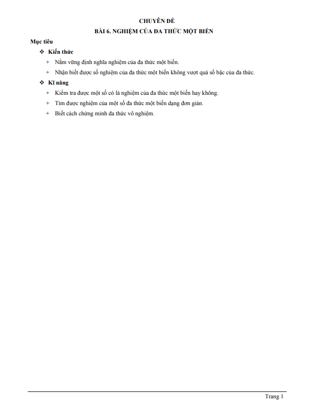 chuyen de nghiem cua da thuc mot bien d