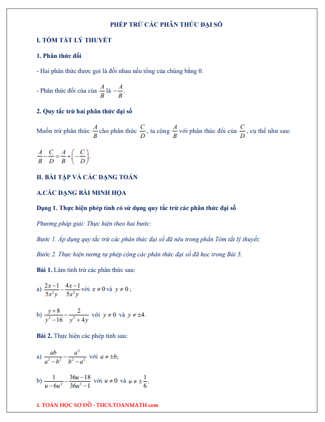 chuyen de phep tru cac phan thuc dai so d