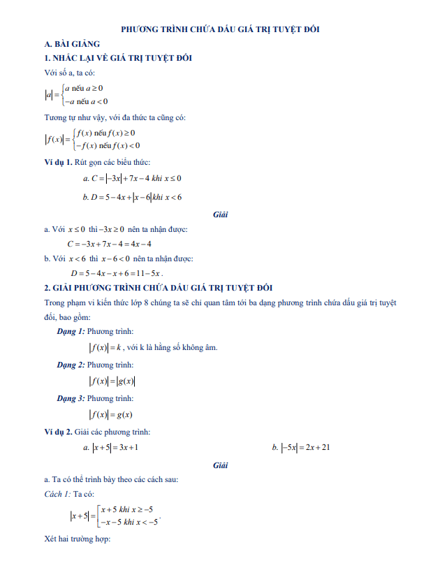 chuyen de phuong trinh chua dau gia tri tuyet doi d