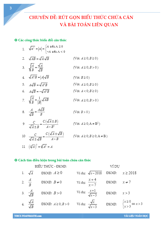 chuyen de rut gon bieu thuc chua can va bai toan lien quan d