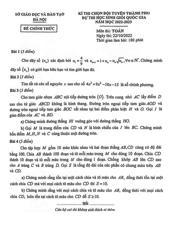 de chon doi tuyen thi hsg qg mon toan nam 2022 2023 so gd dt ha noi d
