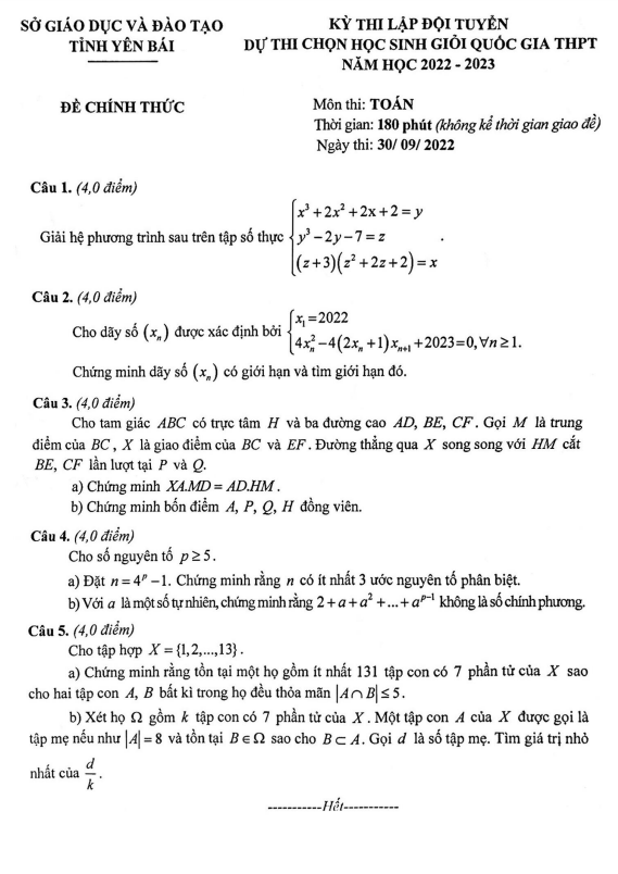 de chon doi tuyen thi hsg qg mon toan nam 2022 2023 so gd dt yen bai d