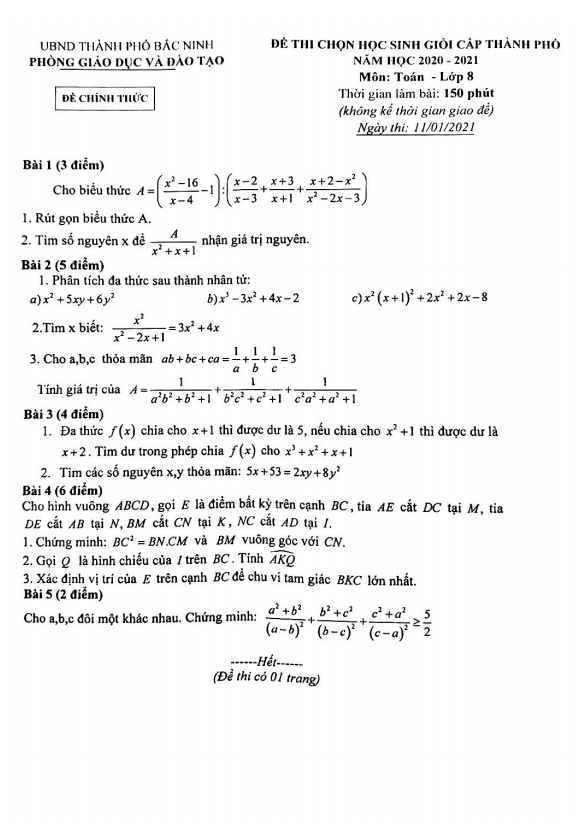 de chon hoc sinh gioi lop 8 mon toan nam 2020 2021 phong gd dt bac ninh d