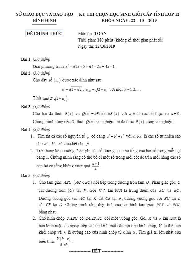 de chon hoc sinh gioi tinh lop 12 mon toan nam 2019 2020 so gd dt binh dinh d