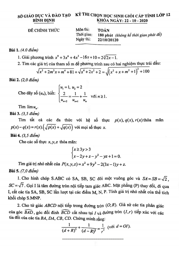 de chon hoc sinh gioi tinh lop 12 mon toan nam 2020 2021 so gd dt binh dinh d