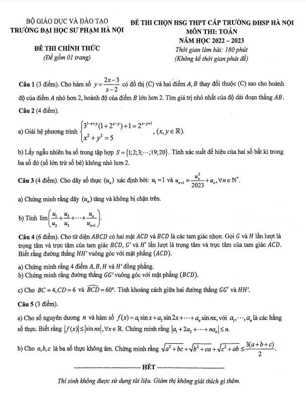 de chon hsg toan thpt nam 2022 2023 truong dai hoc su pham ha noi d
