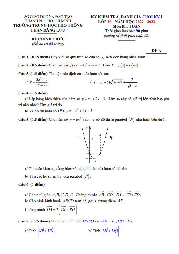 Đề cuối học kì 1 (HK1) lớp 10 môn Toán năm 2022 2023 trường THPT Phan Đăng Lưu TP HCM 6 de cuoi hoc ki 1 hk1 lop 10 mon toan nam 2022 2023 truong thpt phan dang luu tp hcm d