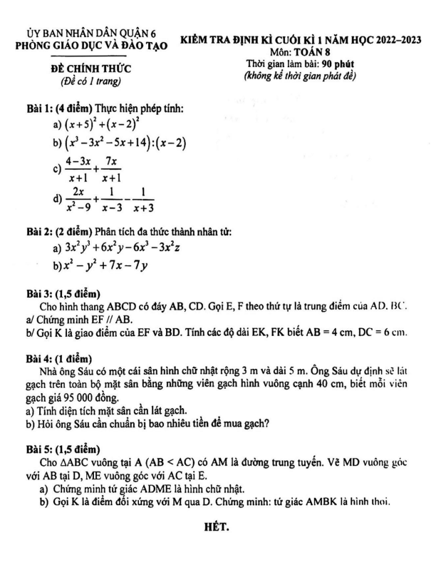 de cuoi hoc ki 1 hk1 lop 8 mon toan nam 2022 2023 phong gd dt quan 6 tp hcm d