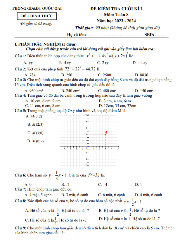 de cuoi hoc ki 1 hk1 lop 8 mon toan nam 2023 2024 phong gd dt quoc oai ha noi d