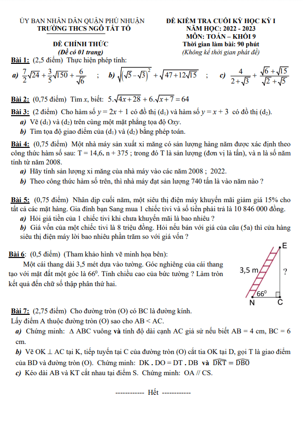 de cuoi hoc ki 1 hk1 lop 9 mon toan nam 2022 2023 truong thcs ngo tat to tp hcm d