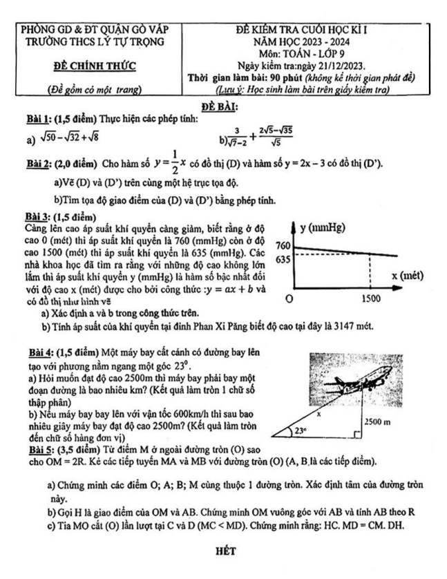 de cuoi hoc ki 1 hk1 lop 9 mon toan nam 2023 2024 truong thcs ly tu trong tp hcm d
