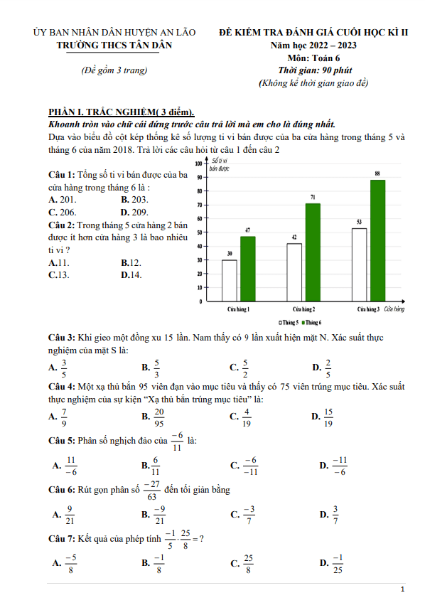 de cuoi hoc ki 2 hk2 lop 6 mon toan nam 2022 2023 truong thcs tan dan hai phong d