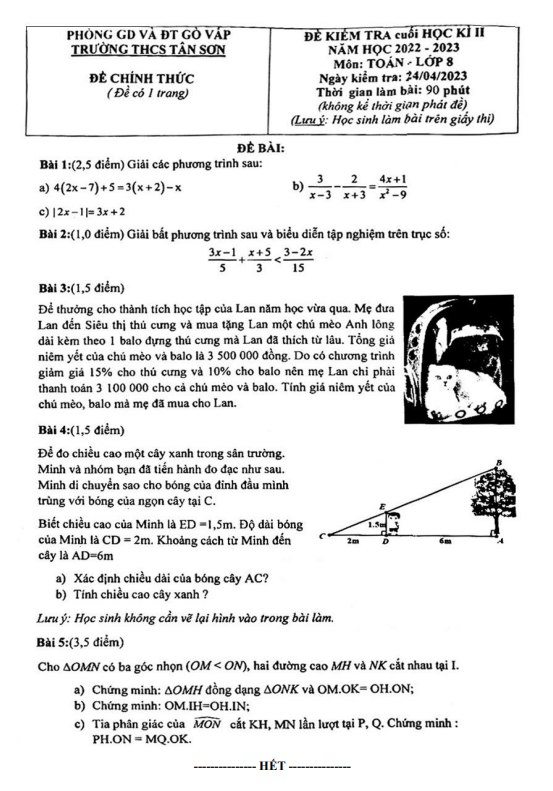 de cuoi hoc ki 2 hk2 lop 8 mon toan nam 2022 2023 truong thcs tan son tp hcm d