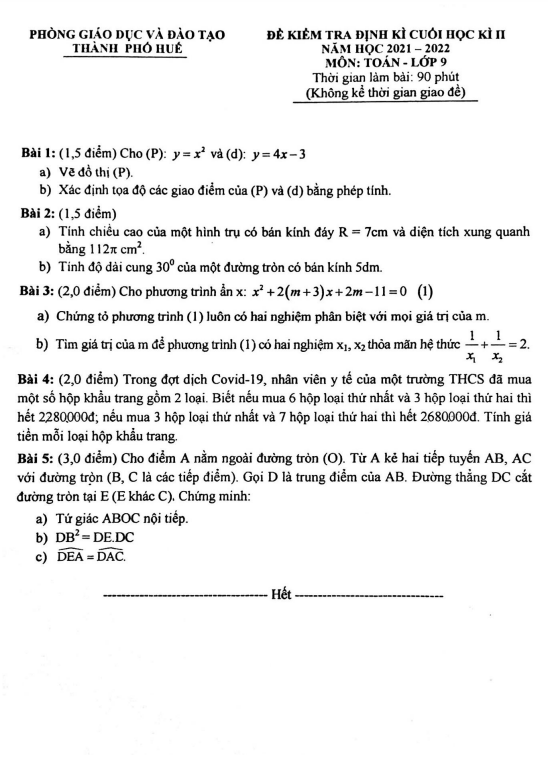 de cuoi hoc ki 2 hk2 lop 9 mon toan nam 2021 2022 phong gd dt thanh pho hue d