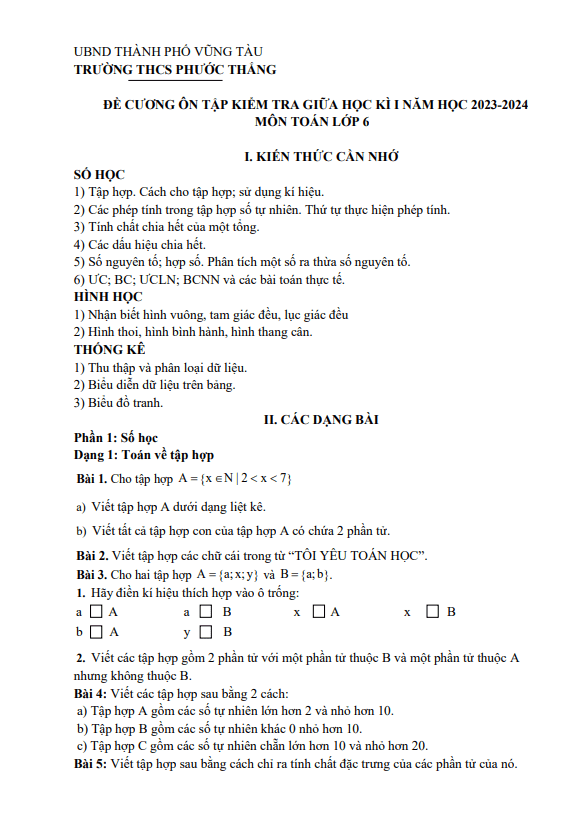 de cuong giua hoc ki 1 hk1 lop 6 mon toan nam 2023 2024 truong thcs phuoc thang br vt d