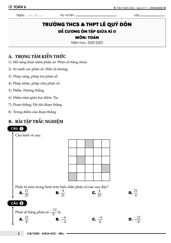 de cuong giua hoc ki 2 hk2 lop 6 mon toan nam 2022 2023 truong le quy don ha noi d