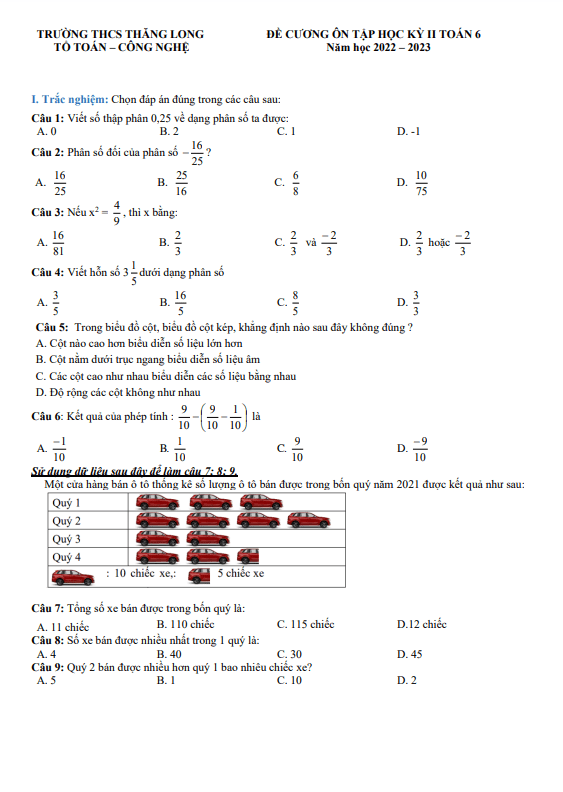 de cuong hoc ki 2 hk2 lop 6 mon toan nam 2022 2023 truong thcs thang long ha noi d